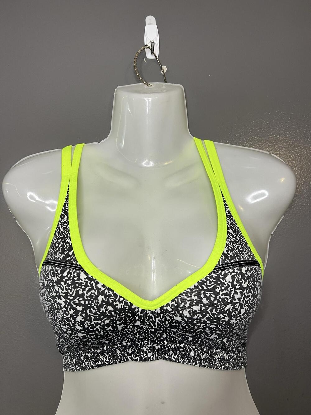 PINK Victoria's Secret Sports Bra Womens XS Multicolor Neon Push Up Crossback